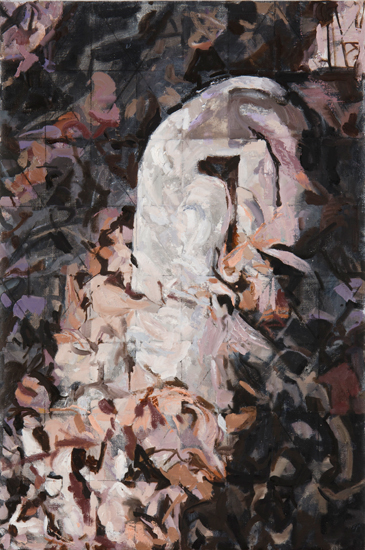 Buried, 2011-12, oil & charcoal on linen, 20 x 20 inches