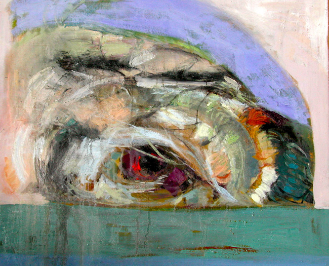 Sinking Eye, 2003, oil on linen, 40 x 40 inches