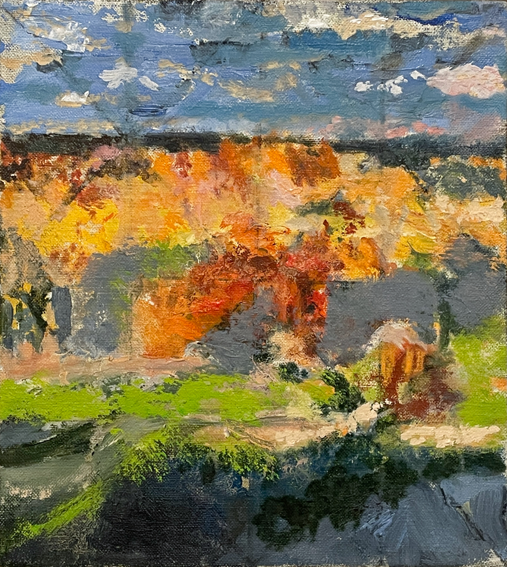 Second Wind, 2025, oil on panel, 11.25 x 10.50 inches