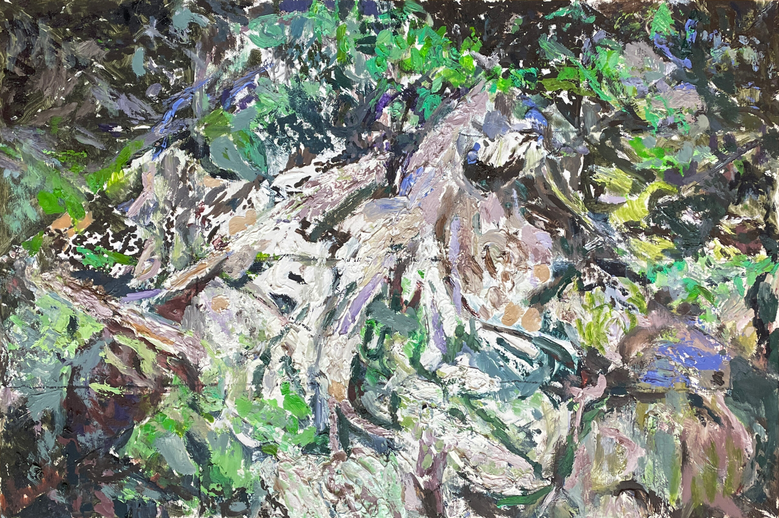 Germination, 2025, oil on panel, 13 x 19.25 inches