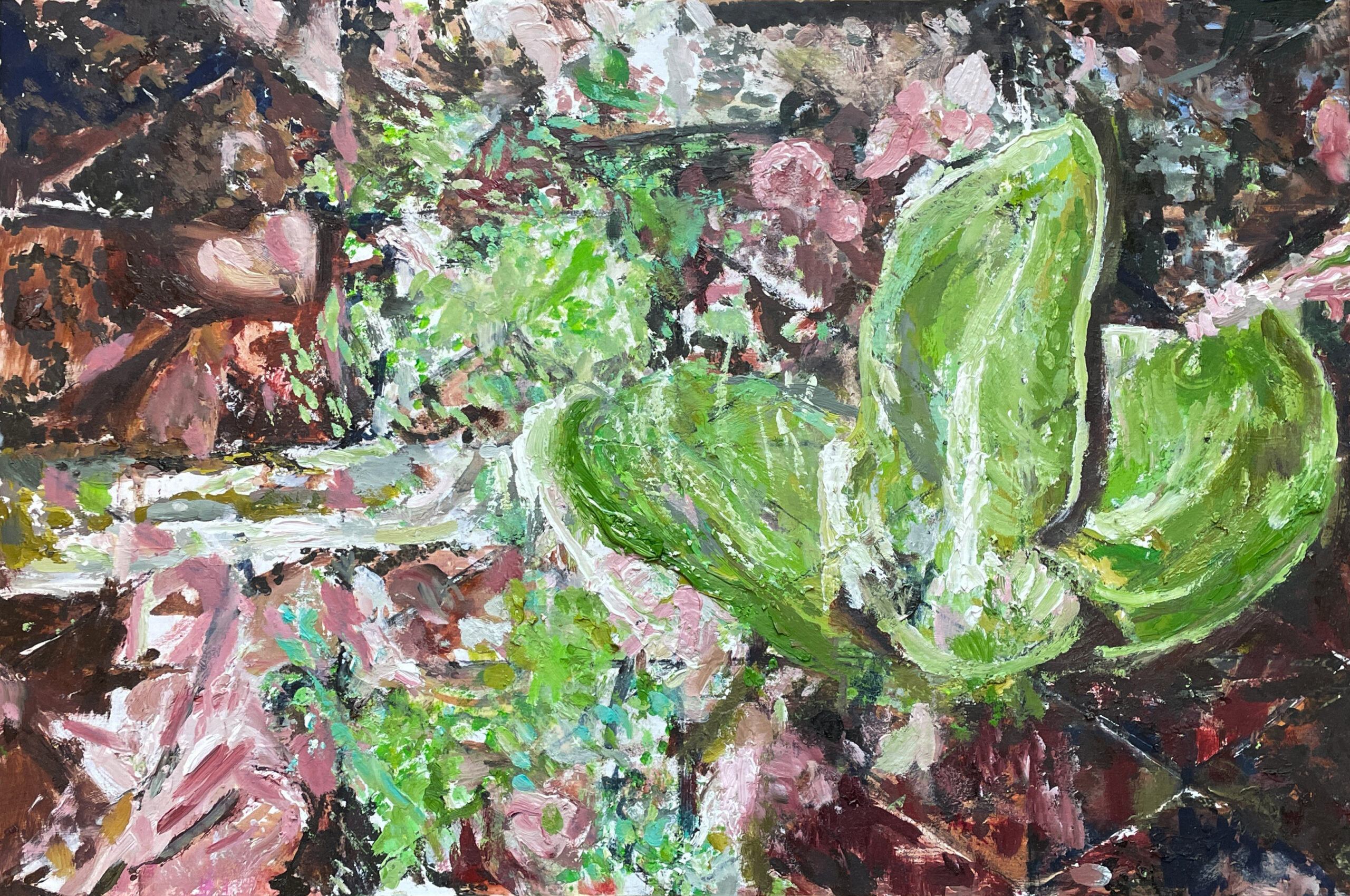 Skunk Cabbage, 2025, oil on panel, 13 x 19.25 inches